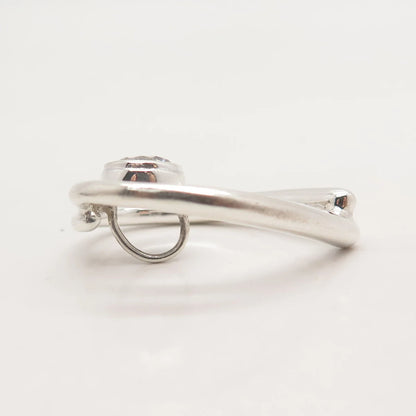 925 Sterling Silver Vintage C Z Heart Slide Pendant