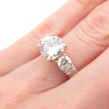 Chapal Zenray 925 Sterling Silver Vintage C Z Engagement Ring Size 5.25