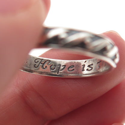 Laurel Elliot Sterling Silver Vintage Hope is The Life of Love Band Ring Size 9