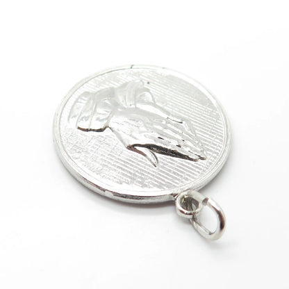 925 Sterling Silver Vintage Forstner Hands in Prayer Pendant