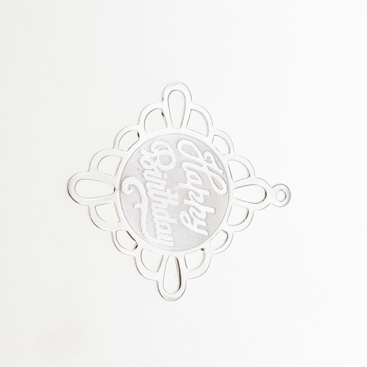 CROWN 925 Sterling Silver Vintage Happy Birthday Charm Pendant
