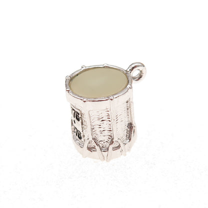 925 Sterling Silver Vintage 1776–1976 Bicentennial Drum 3D Charm Pendant