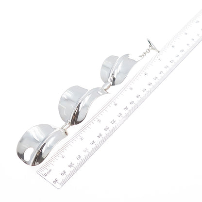 925 Sterling Silver Vintage RGN Modernist Panel Link Bracelet 7.5"