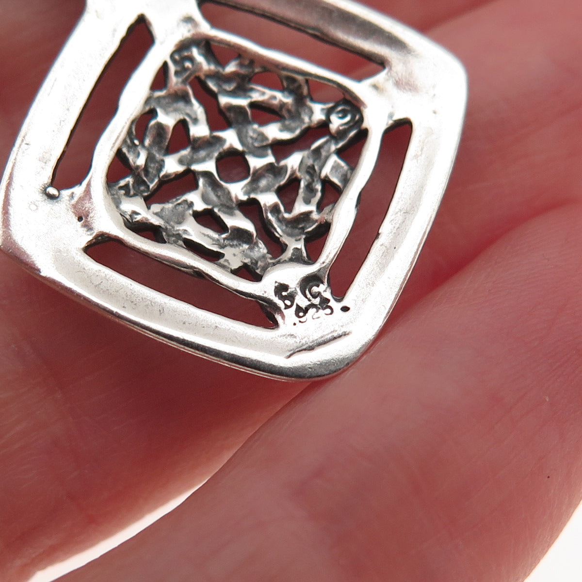 Shube 925 Sterling Silver Vintage Celtic Knot Oxidized Slide Charm Pendant