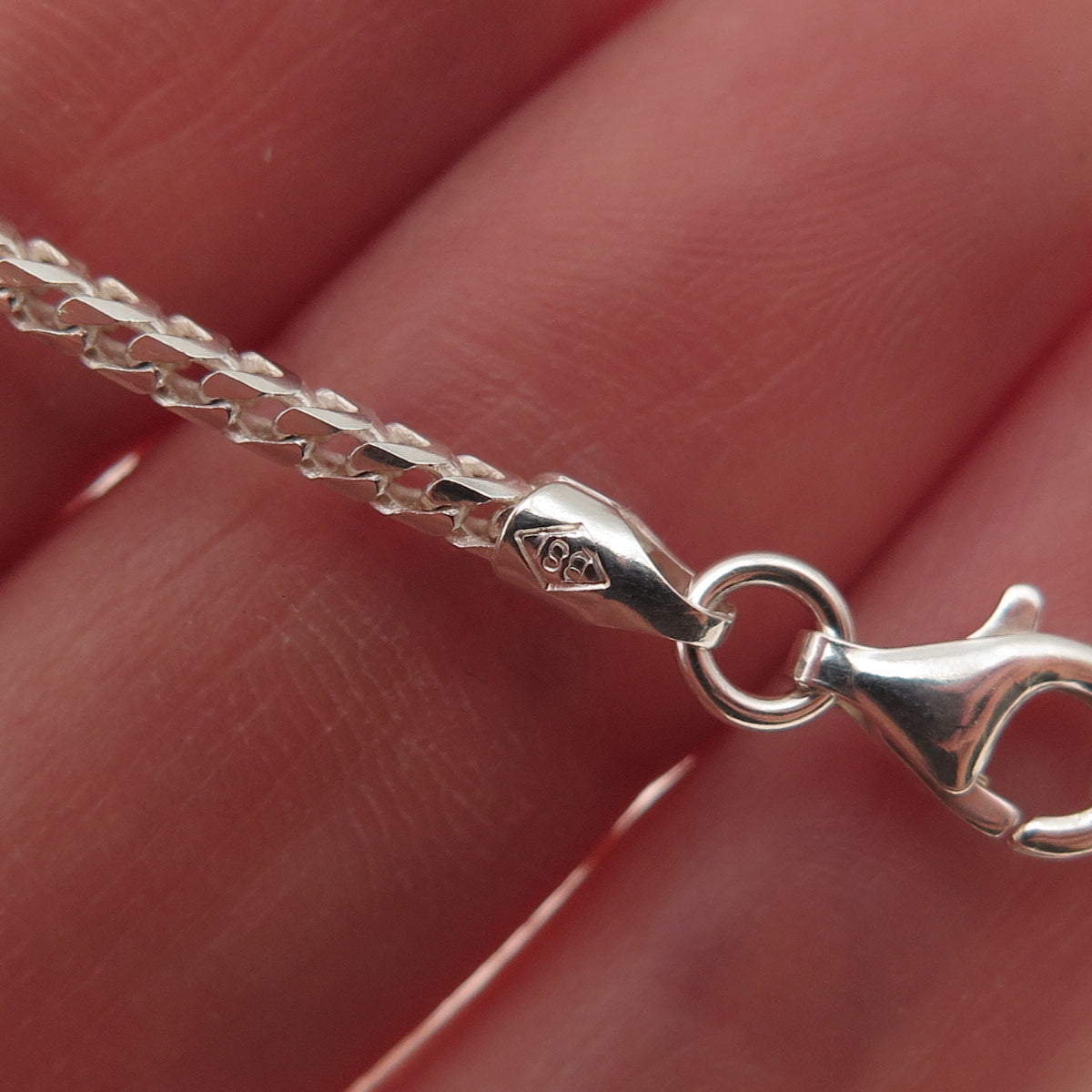 P. Lux 925 Sterling Silver Vintage Italy Franco Chain Necklace 18"