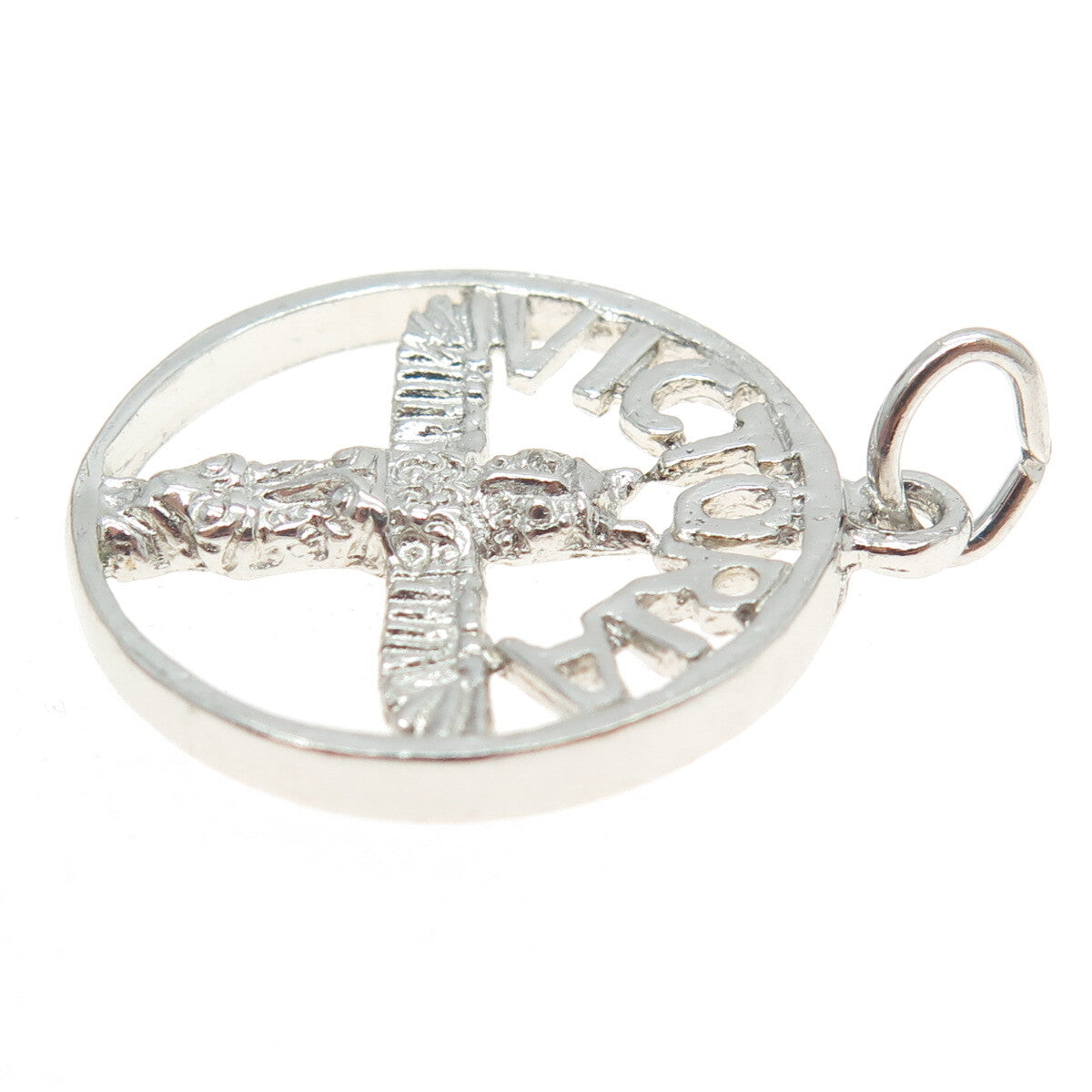 925 Sterling Silver Vintage Victoria Totem Pole Charm Pendant