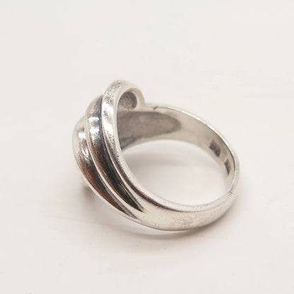 925 Sterling Silver Vintage Ribbed Ring Size 6.25