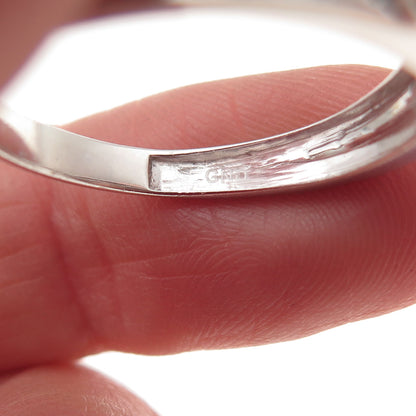 925 Sterling Silver Real Round-Cut Diamond Band Ring Size 10.25