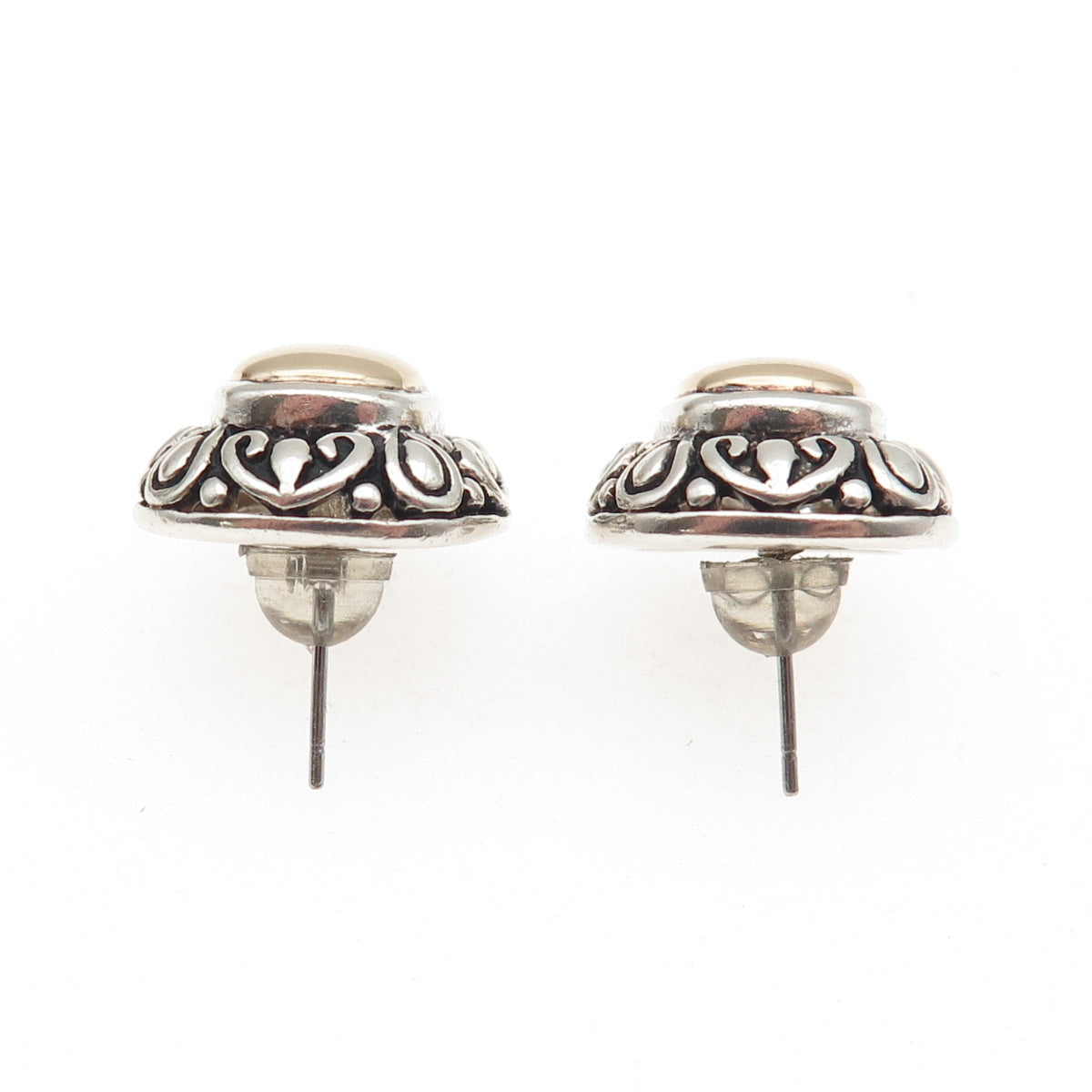 ESPO Joseph Esposito 925 Sterling Silver 14K Gold Vintage Modernist Earrings