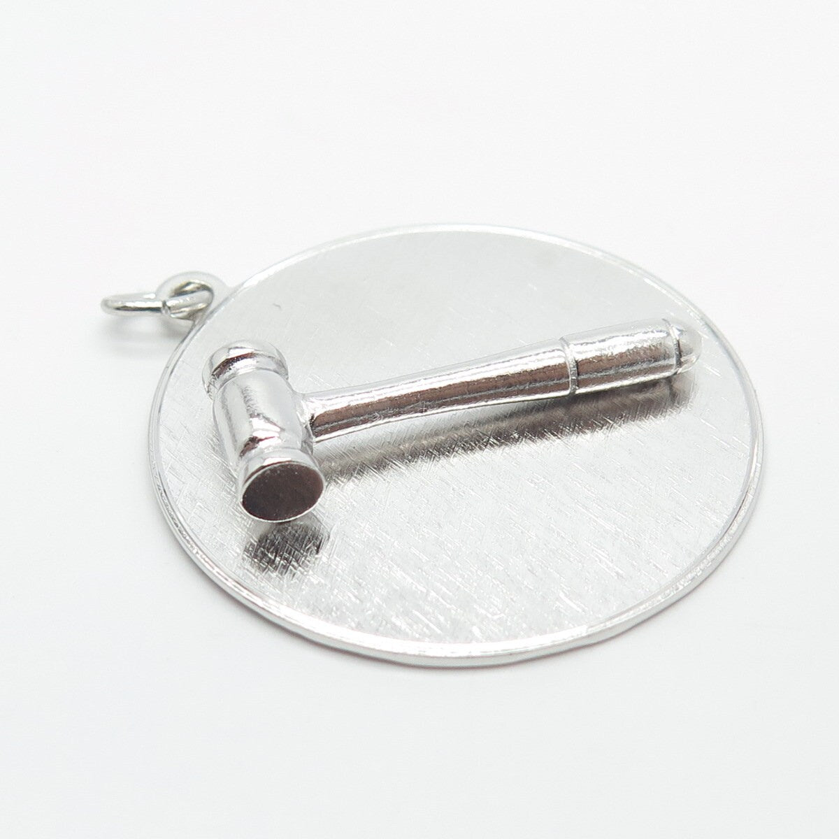 925 Sterling Silver Vintage JMF STG Hammer Pendant