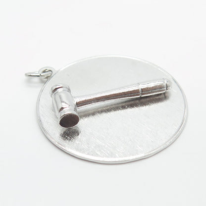 925 Sterling Silver Vintage JMF STG Hammer Pendant