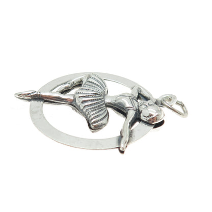 BEAU 925 Sterling Silver Antique Art Deco Ballet Dancer 3D Pendant