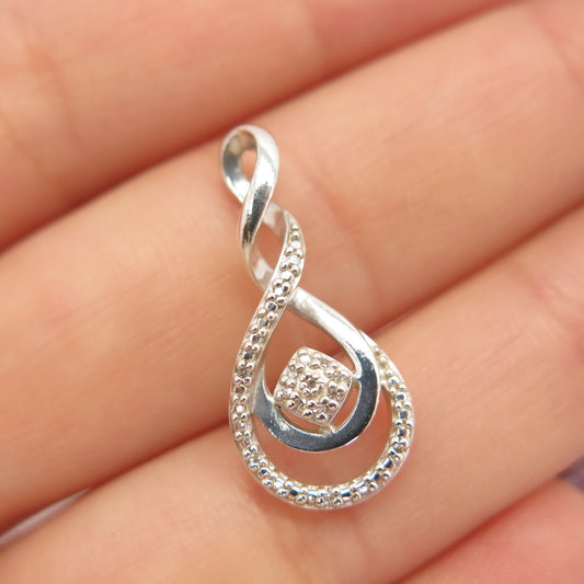 925 Sterling Silver Real Diamond Slide Pendant