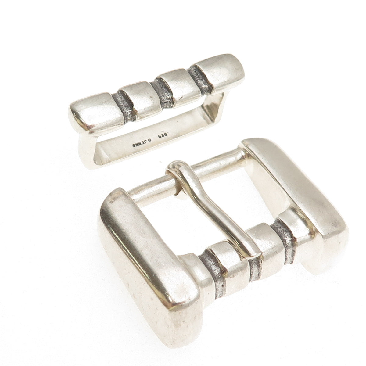 Lisa Jenks 925 Sterling Silver Vintage Modernist Belt Buckle & Loop