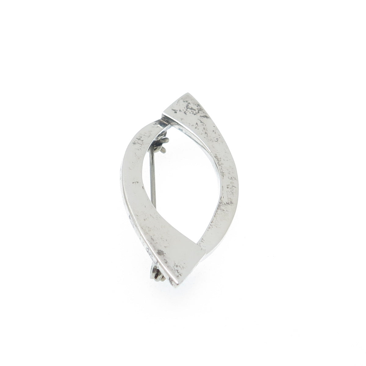 925 Sterling Silver Vintage Mexico Modernist Oxidized Pin Brooch