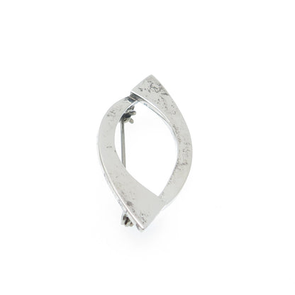 925 Sterling Silver Vintage Mexico Modernist Oxidized Pin Brooch