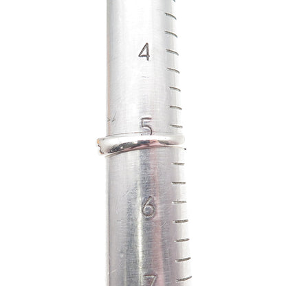 925 Sterling Silver Real Diamond Accent Crisscross Band Ring Size 5.25