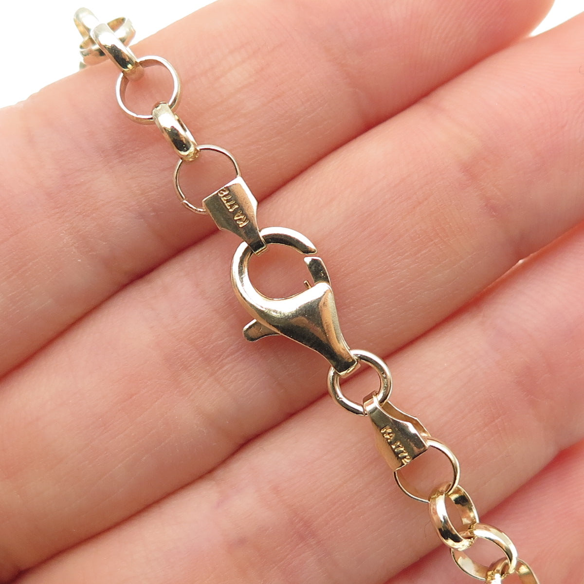 KARIZIA Sterling Silver Gold Plated Vintage Italy Modernist Chain Necklace 24"