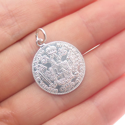 Antique 1915 Silver Austrian Empire 4 Ducats - Franz Joseph I Coin Pendant