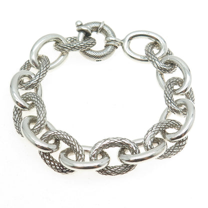 925 Sterling Silver Vintage Rolo Link Bracelet 6.25"