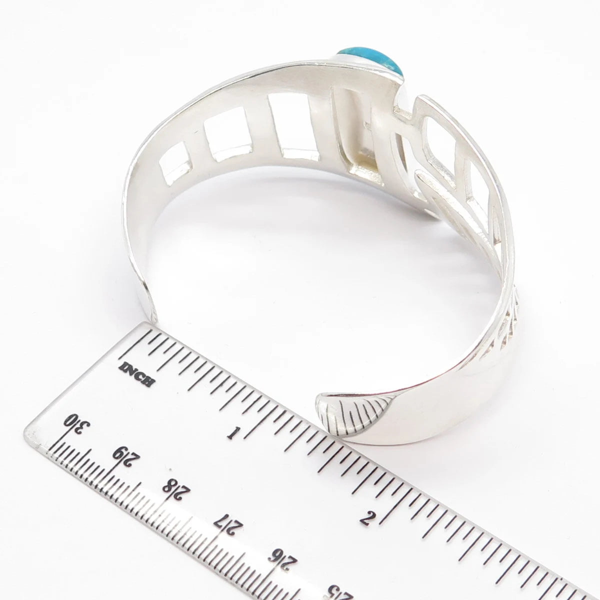 925 Sterling Silver Vintage Jay King Desert Rose Turquoise Cuff Bracelet 7"