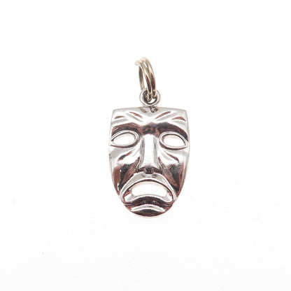 Griffith & Sons 925 Sterling Silver Vintage Tragedy Mask Mini Charm Pendant