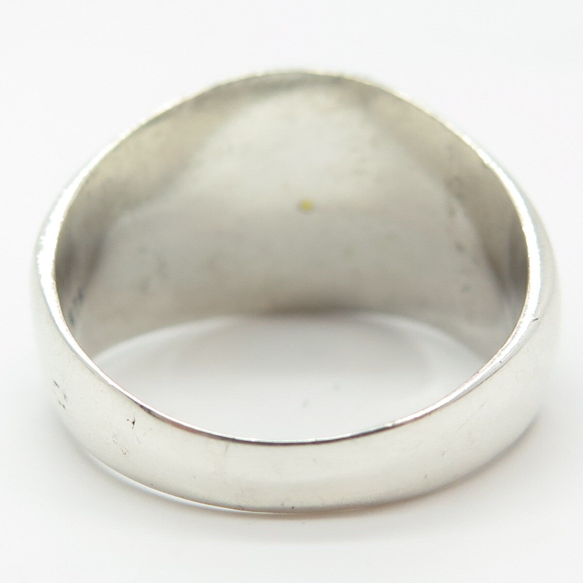 925 Sterling Silver Vintage Glass "Egirdin Dag Kom Okulu" School Ring Size 11.75
