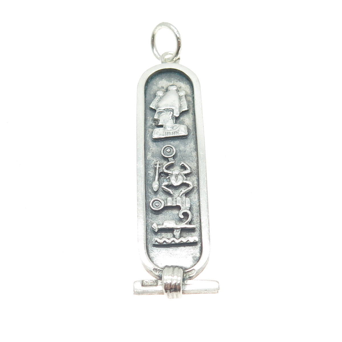 800 Silver Vintage Egypt Osiris God Cartouche Pendant