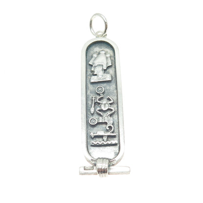 800 Silver Vintage Egypt Osiris God Cartouche Pendant