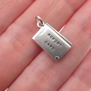 925 Sterling Silver Antique You're Tops Report Card Envelope Mini Slide Pendant