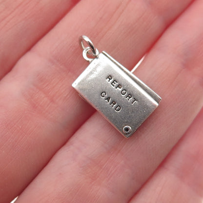 925 Sterling Silver Antique You're Tops Report Card Envelope Mini Slide Pendant