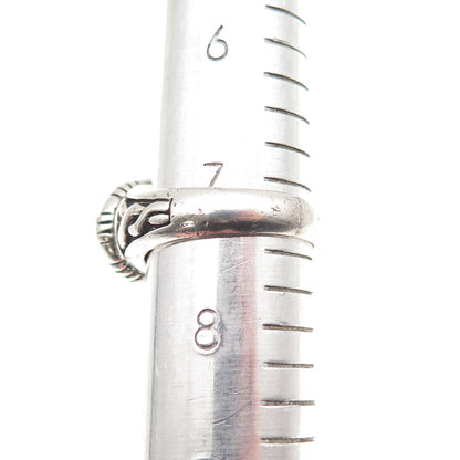 Sidney Evan 925 Sterling Silver Vintage Modernist Woven Oxidized Ring Size 7.5