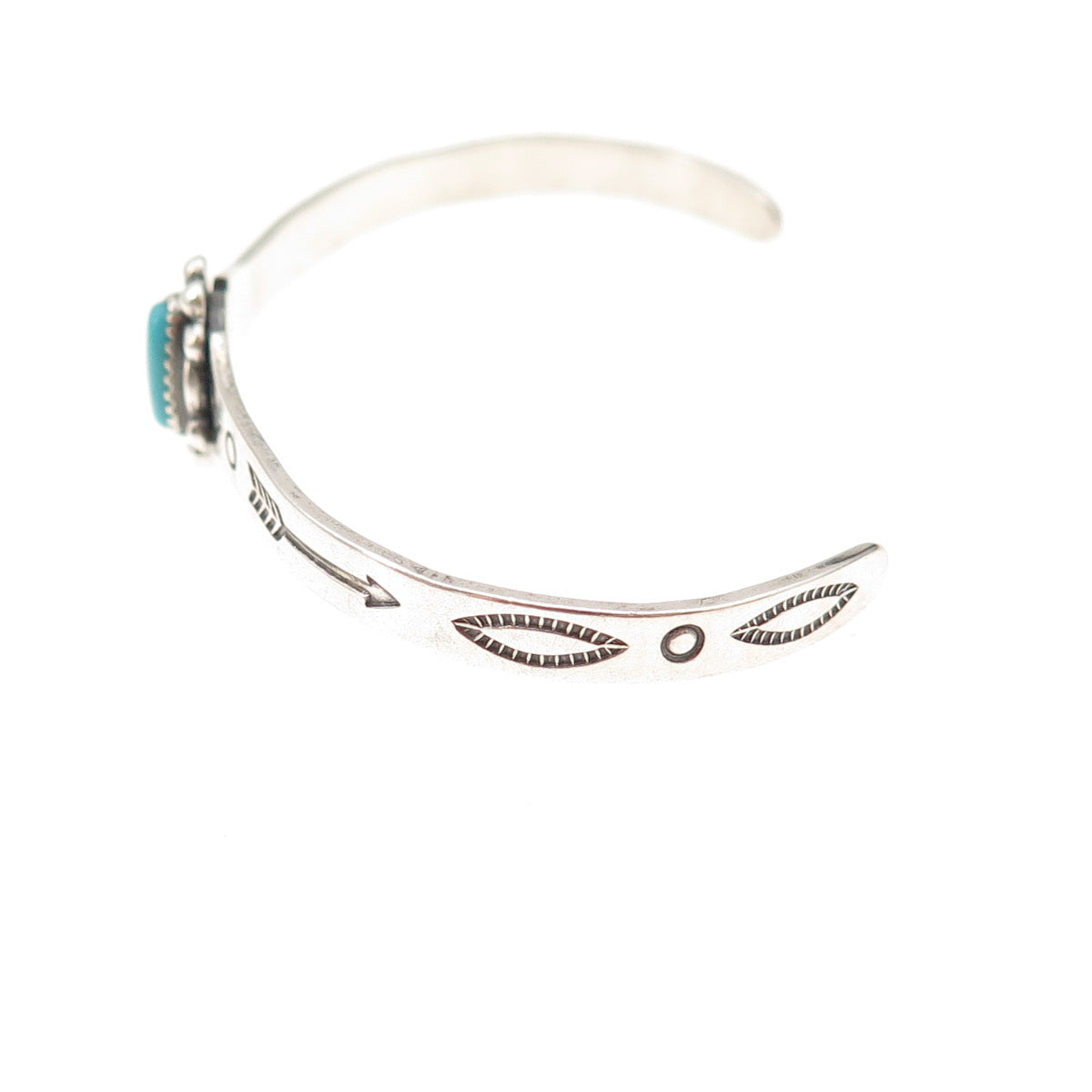 Bell Trading Post Old Pawn 925 Sterling Vintage Turquoise Adjustable Bracelet 5"
