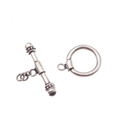 925 Sterling Silver Vintage Real Moonstone Bracelet / Necklace Toggle Lock Clasp