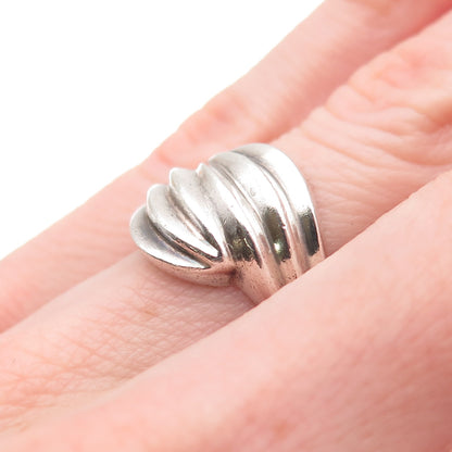 925 Sterling Silver Vintage Modernist Oxidized Ring Size 6