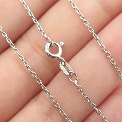 925 Sterling Silver Italy Round-Cut C Z Cross Cable Chain Necklace 16"