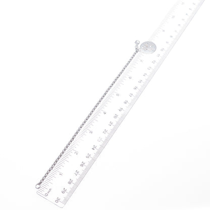 925 Sterling Silver Vintage Rose Flower Charm Rolo Link Bracelet 7.5"