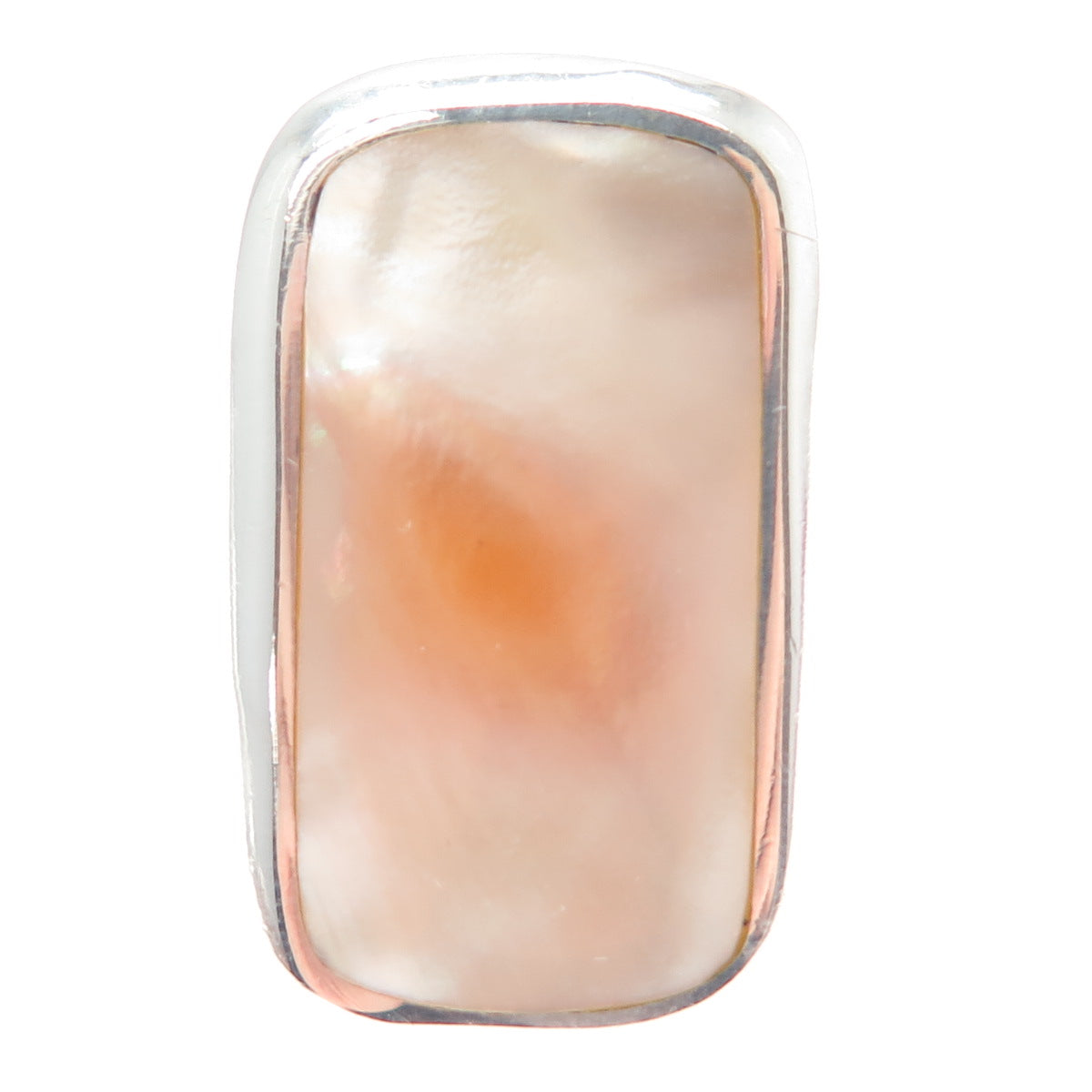 CHAPAL ZENRAY 925 Sterling Silver Vintage Real Mother-of-Pearl Ring Size 7.25