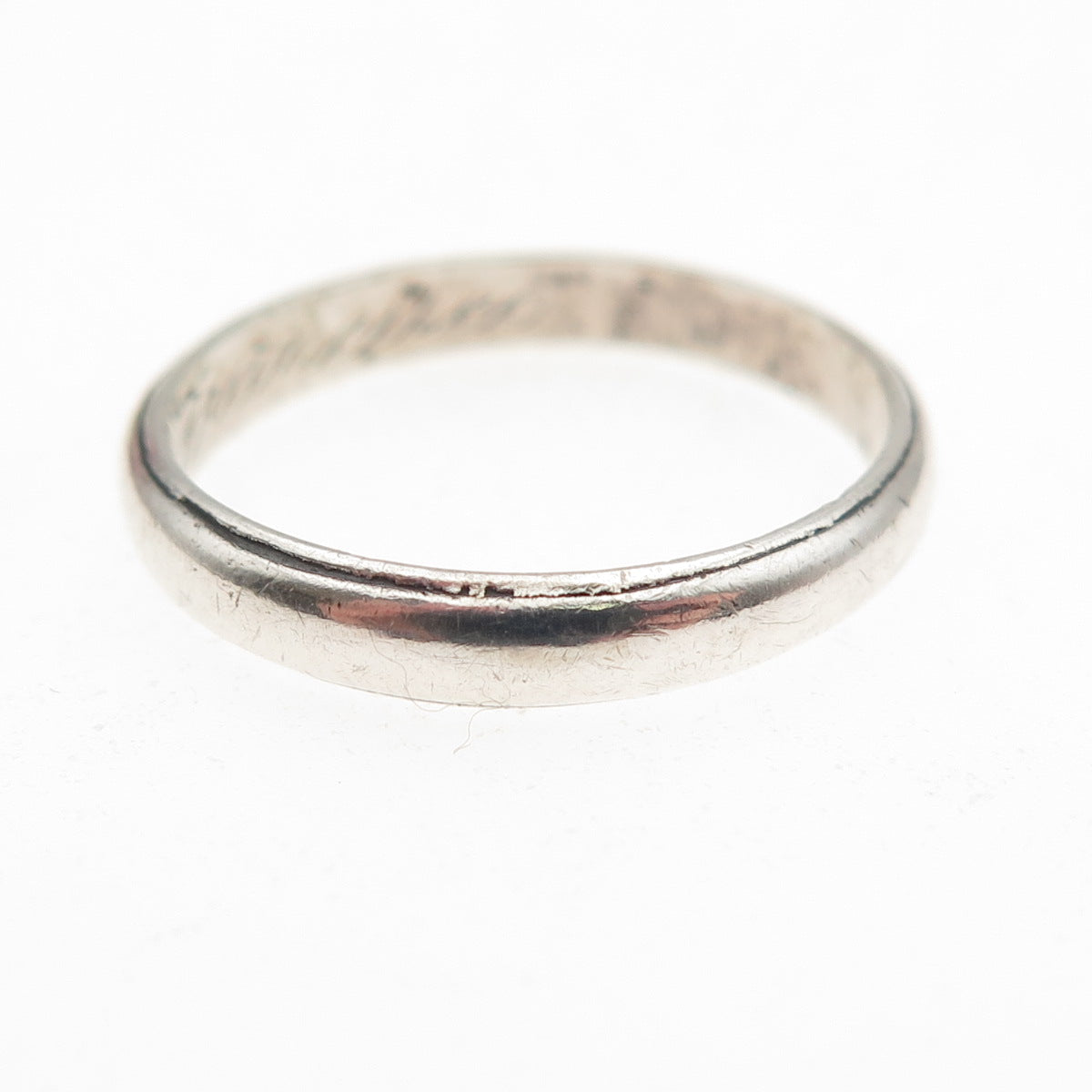 925 Sterling Antique Art Deco Engraved Classic Wedding Band Ring Size 6.75