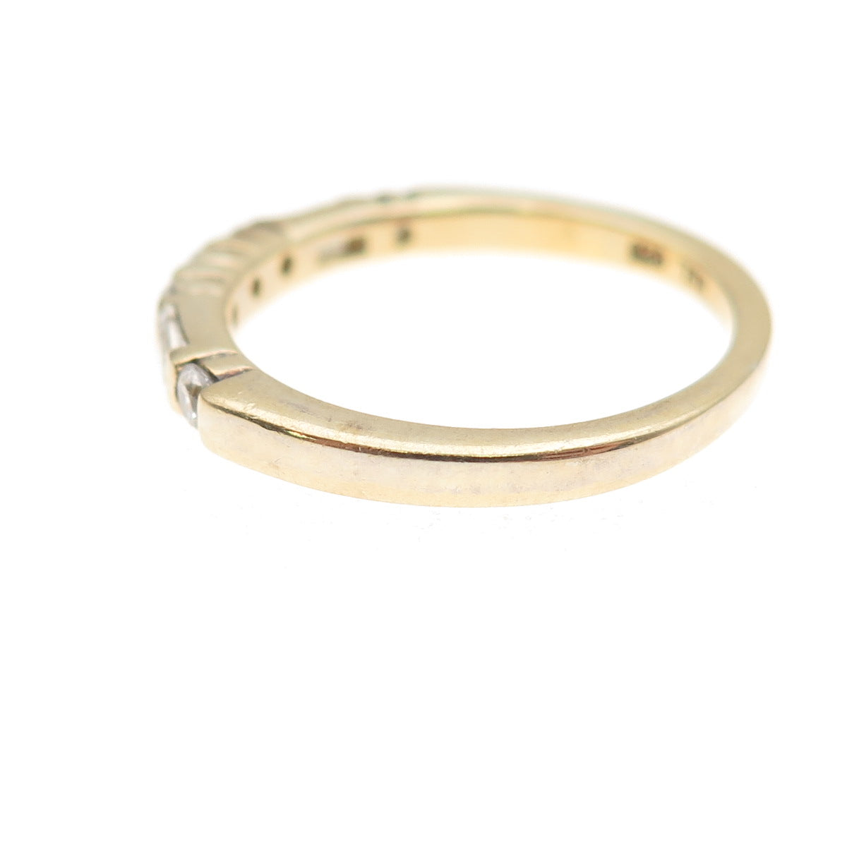 925 Sterling Gold Plated Round & Tapered Baguette-Cut C Z Engagement Ring Size 6