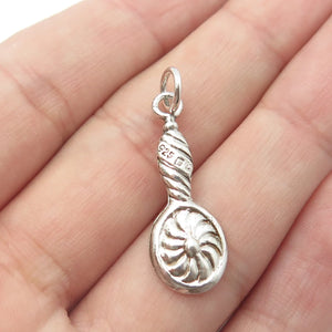 925 Sterling Silver Antique Art Deco Twisted Swirl Mirror Charm Pendant