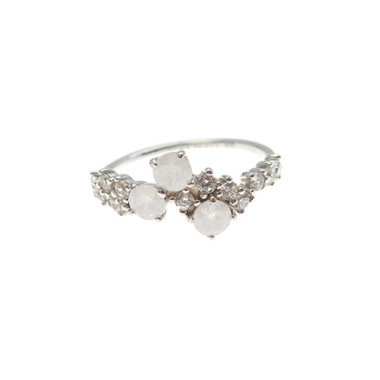 BOMB PARTY 925 Sterling Silver Round-Cut C Z Ring Size 7.5