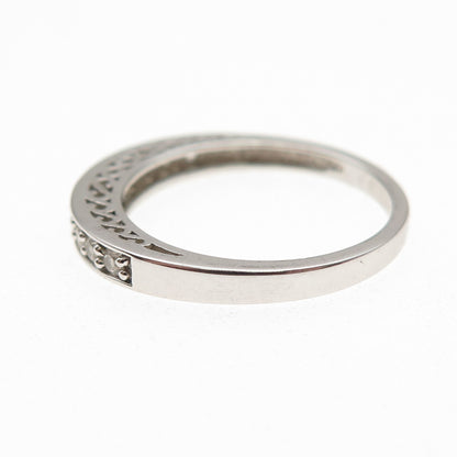 925 Sterling Silver Round-Cut C Z Half Eternity Band Ring Size 7.25