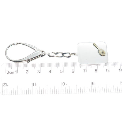 925 Sterling Silver 2-Tone Vintage Germany Tennis Racket Tag Key Fob Chain