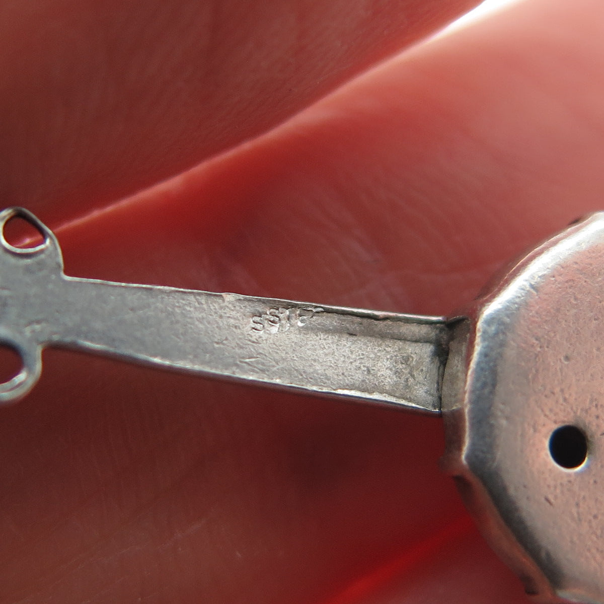 925 Sterling Silver Antique Art Deco Banjo Minimalist Oxidized 3D Charm Pendant