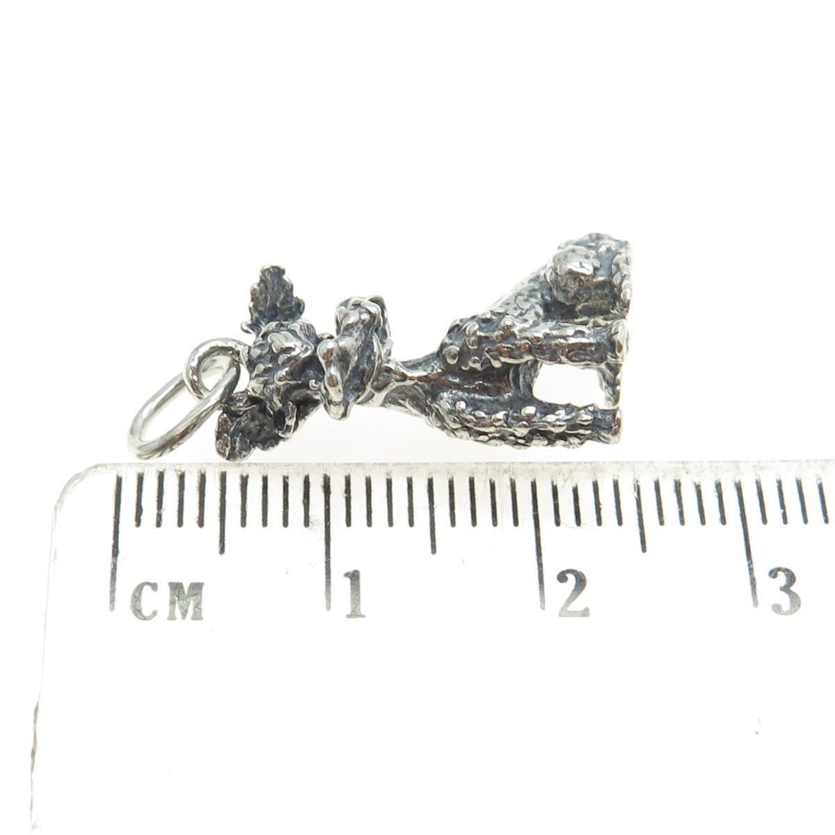 925 Sterling Silver Vintage French Poodle Dog 3D Charm Pendant