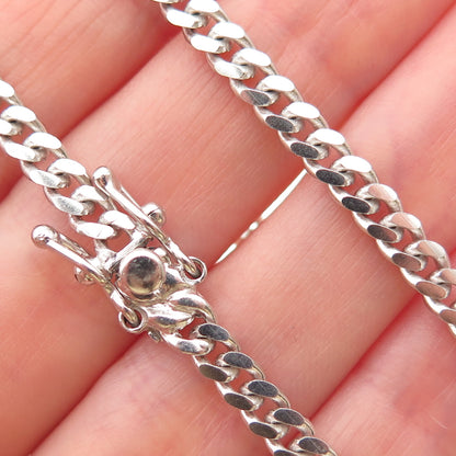 925 Sterling Silver Cuban Chain Necklace 22"