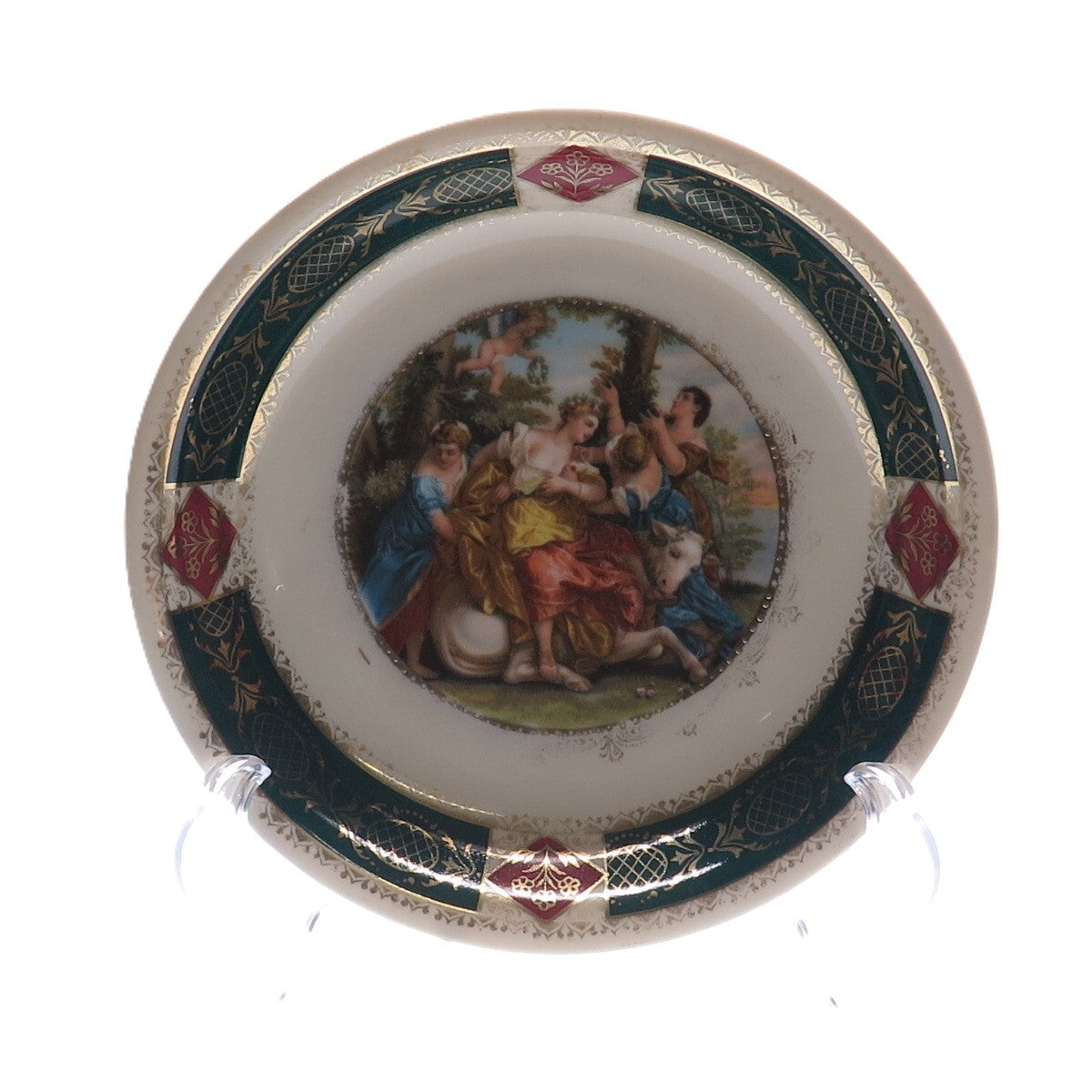 MORITZ ZDEKAUER Altrohlau Antique Garden Hand Painted Porcelain Cabinet Plate