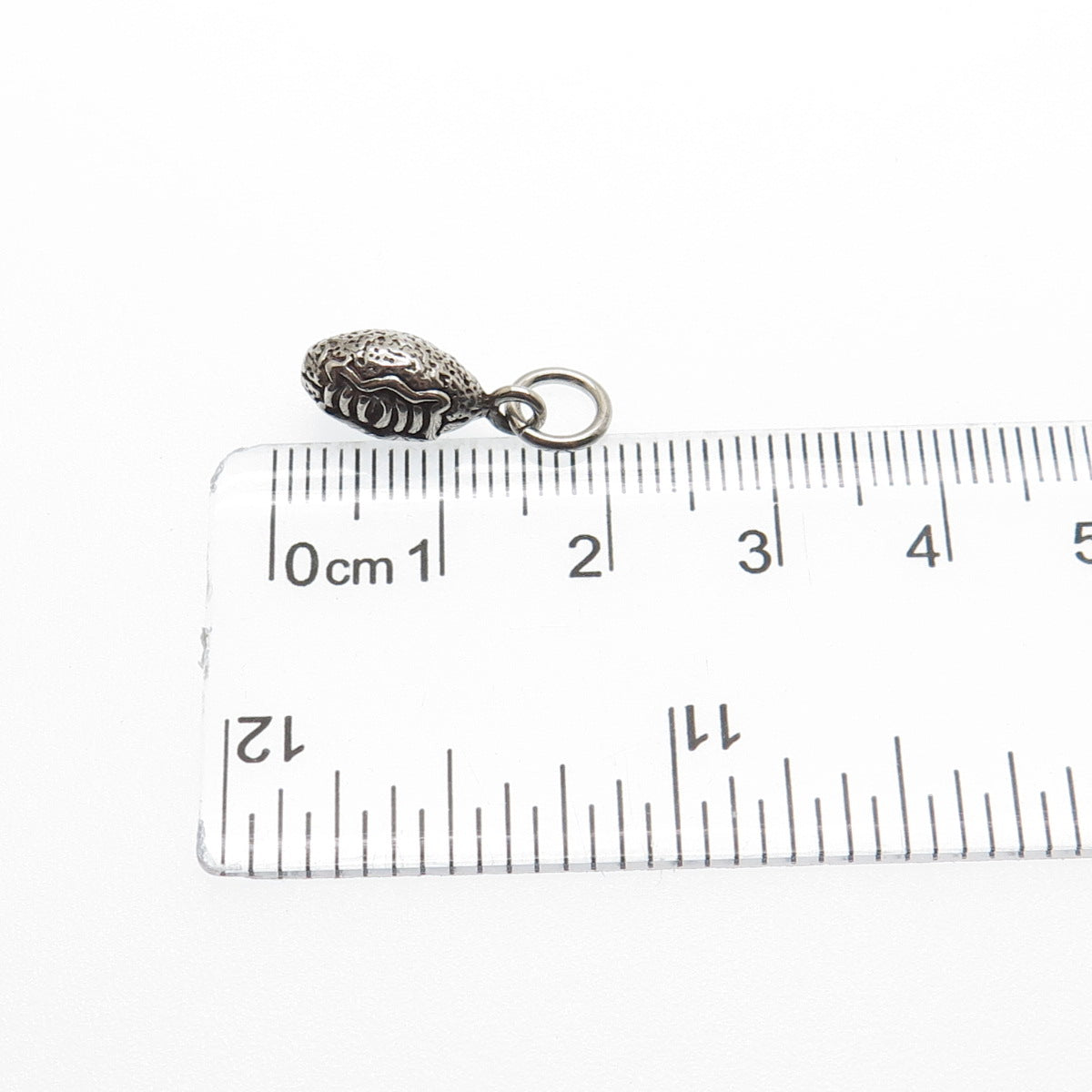 925 Sterling Silver Vintage Football Ball Oxidized Minimalist Charm Pendant