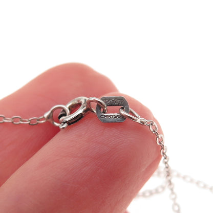Chuck Clemency 925 Sterling Silver Real Green Amethyst Cable Chain Necklace 20"